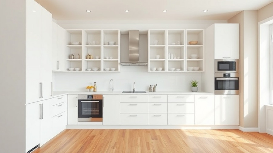 Modern kitchen with white cabinets and stainless appliances, Construction of a Home Extension theme.