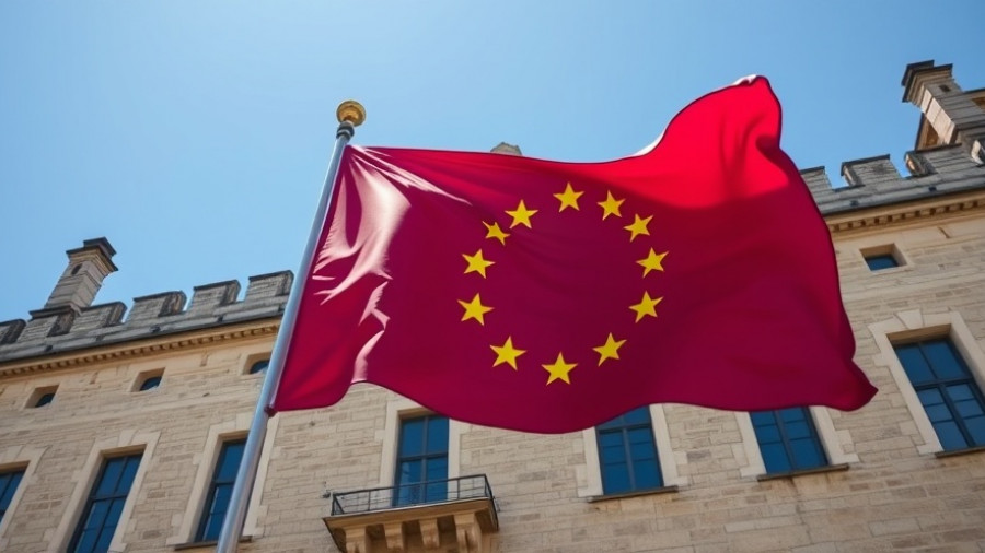 EU flag outside a historic building related to EUDR reporting requirements for small companies.
