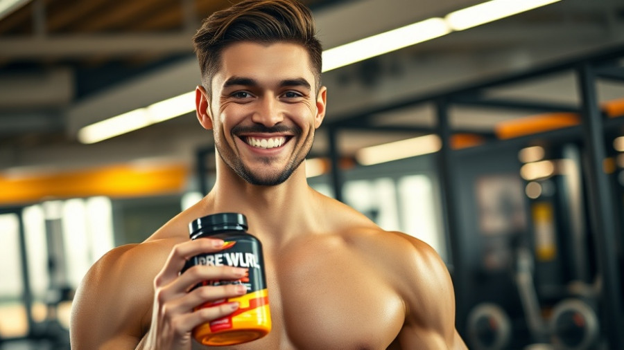 Smiling young man with pre-workout drink in gym - how long does pre-workout last