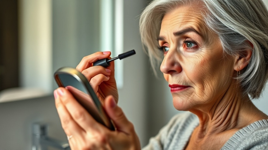 Best makeup tips for women over 40: Woman applying mascara.