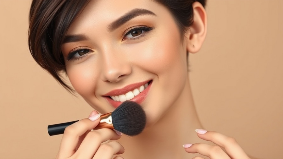 Elegant woman demonstrating CLOUD FILTER Blush with a gentle smile.