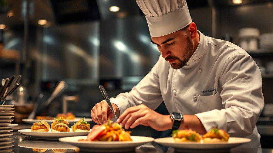 Chef preparing dishes, cultivating a mindset for growth in hospitality.