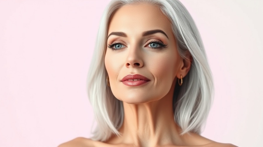 Elegant makeup tips for women over 40 with vibrant red lipstick.