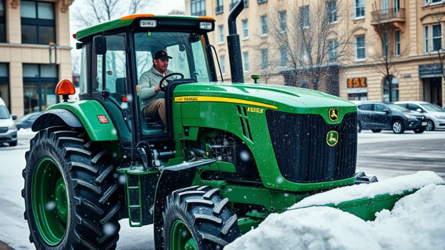 KAGE SnowFire system in action with tractor on snowy road