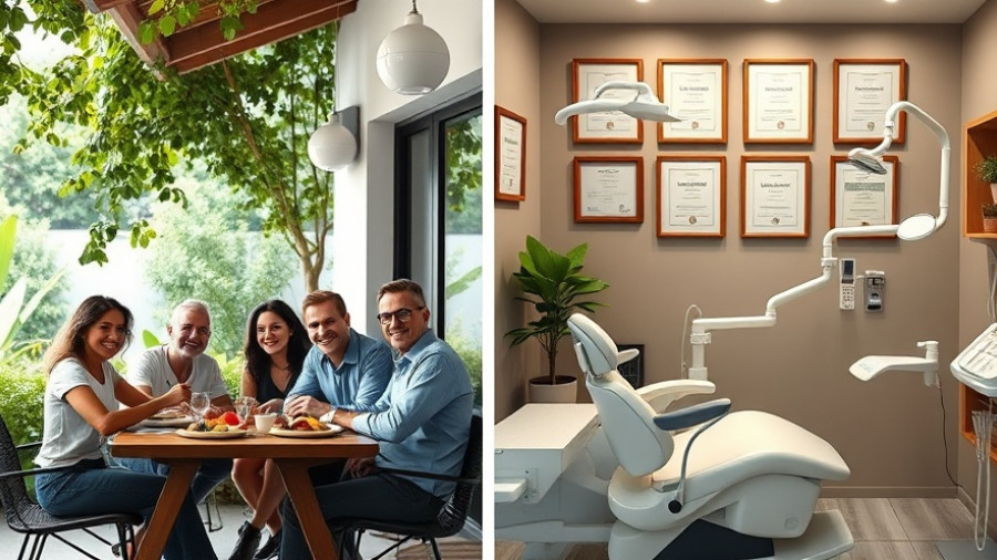 Casual group enjoying meal outdoors with dental clinic features, dental tourism Turkey.