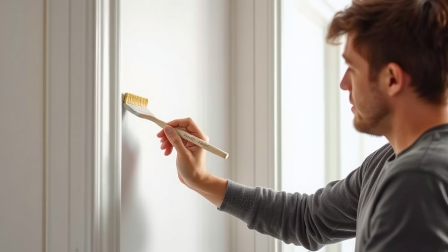 Interior painting technique in action on a doorframe.