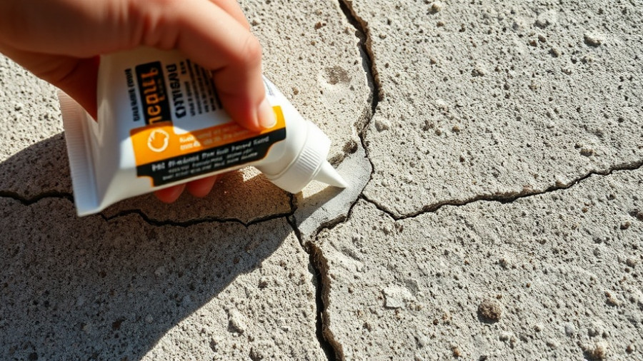 Close-up of foundation repair technique with sealant application.
