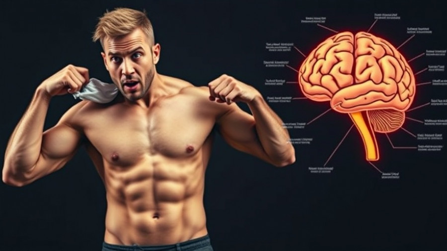 Muscular man and brain illustration conveying weight loss workouts.