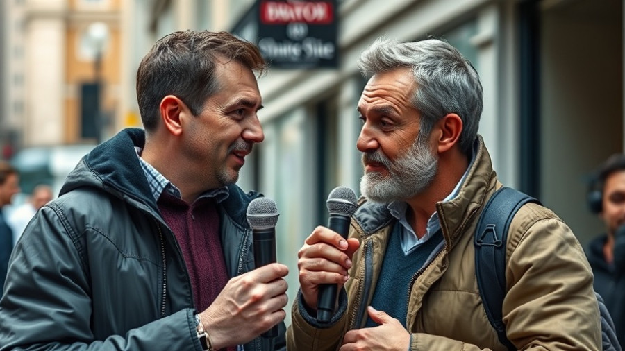 Men conversing on a London street, highlighting top dining spots.