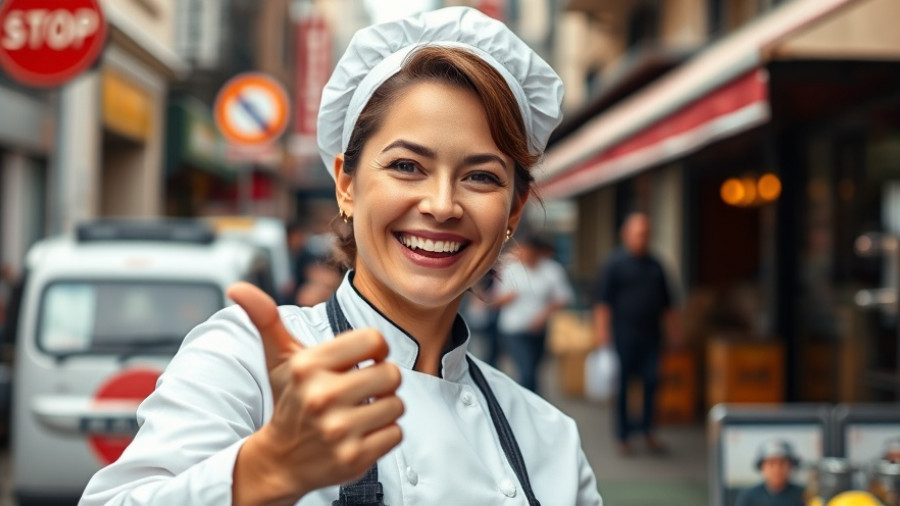 Chef gesturing outdoors, representing best cuisine restaurants.
