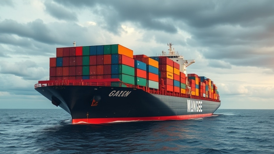Cargo ship carrying containers in the ocean representing No Coffee Tax Act impact.