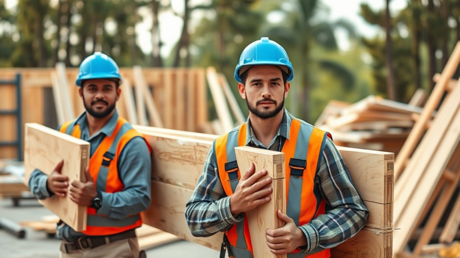 Efficient construction workers utilizing inexpensive house construction techniques.