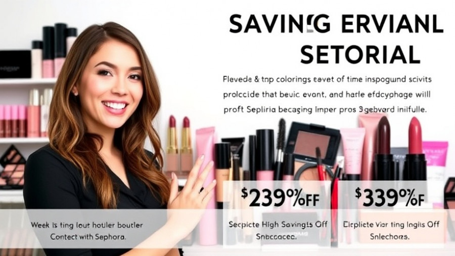 Sephora Savings Event products guide with makeup and discounts.