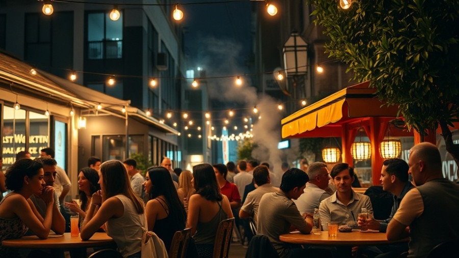 Facebook's New TV Ad Campaign: Nighttime socializing scene.