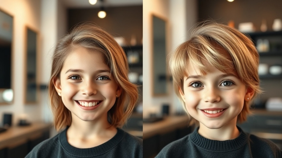 Girl's adorable haircut transformation in a bright salon