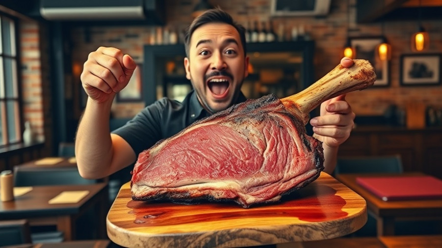 Japanese BBQ buffet in Orange County featuring large rib cut.