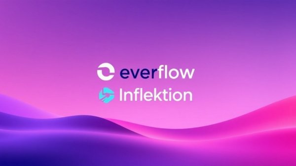 Everflow and Inflektion logos on purple-pink gradient background for affiliate marketing.
