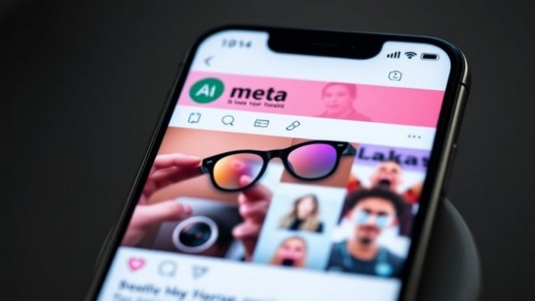 Meta AI Glasses ad on smartphone social media interface.