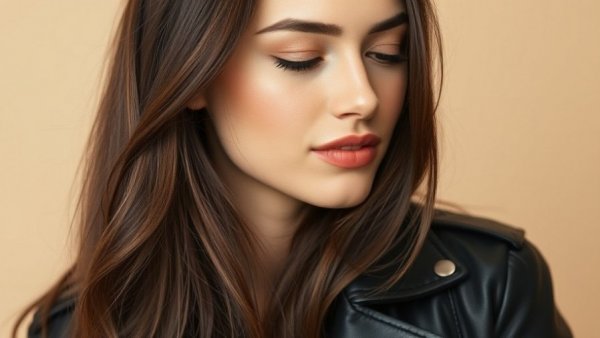 Brown-haired woman in black leather jacket at Sephora UK launch.