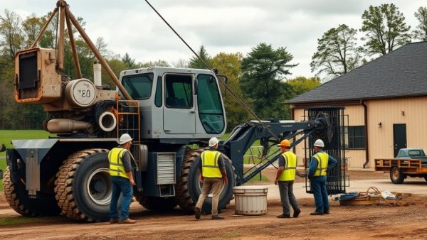 Driveway installation news updates: construction machine in action.