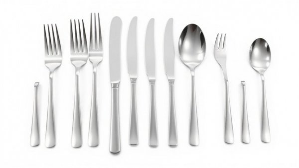 Minimalist Japanese flatware designs on white background.