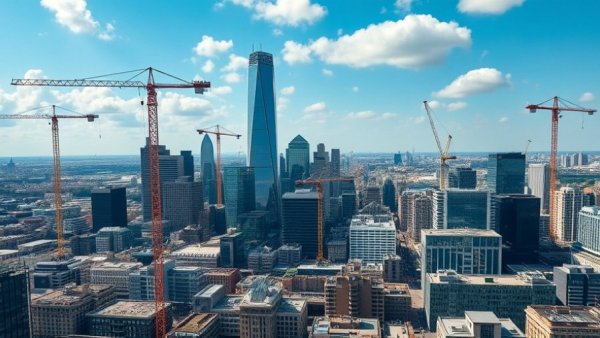 London skyline with cranes showing top construction companies.