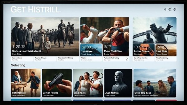 Digital streaming interface showcasing historical topics.