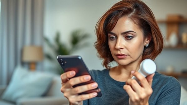 Woman demonstrating best facial toning devices indoors.