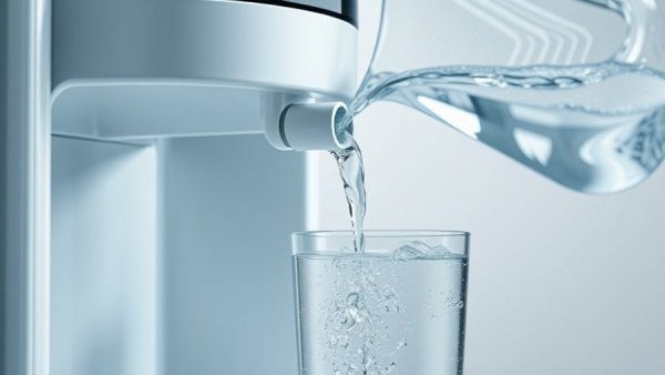 Structured water device health benefits highlighted on water dispenser.