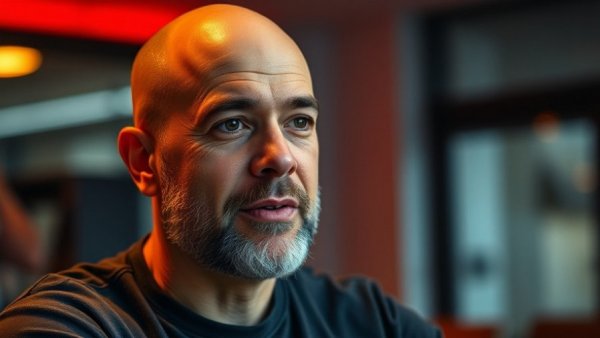 Red light therapy for skin concept with a speaker in focus