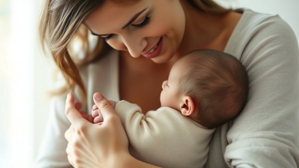 A tender moment between mother and newborn emphasizing prenatal care.