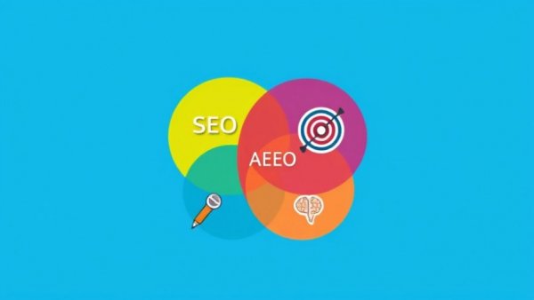 Generative Engine Optimization for Businesses: Venn diagram showing SEO, AEO, GEO.