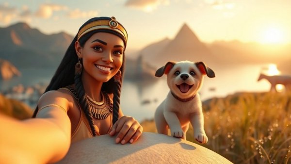 Meta’s AI-Based Vibes Feed diverse scenes including ancient Egypt, cute creatures, and a playful dog