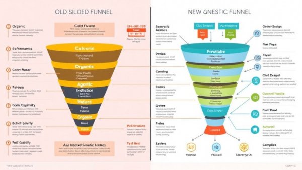 Infographic comparing siloed and unified agentic funnel in e-commerce.
