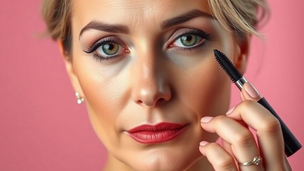 Elegant mature woman applying mascara, best makeup tips for women over 40.