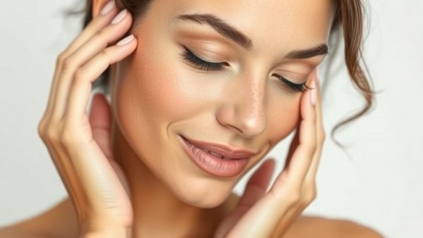 Woman demonstrating skin prep for dry skin in a skincare routine.