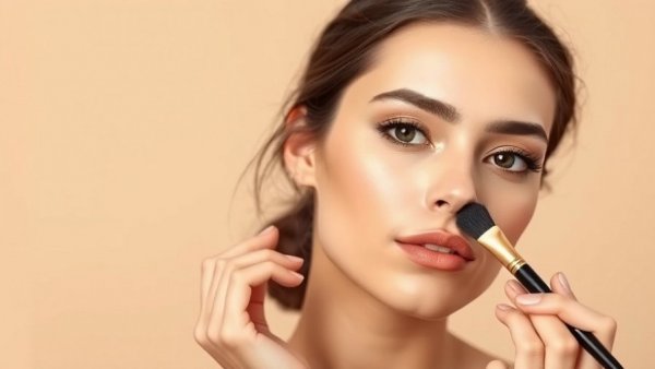 Best makeup tutorials for beginners - woman applying makeup with a brush.