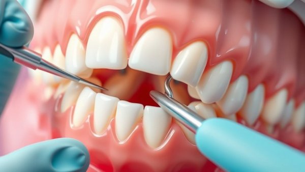 3D illustration of post-tooth extraction care procedure