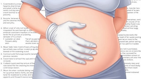Educational illustration of membrane sweep pregnancy procedure.