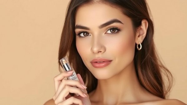 Confident woman with primer, discussing viral primer quality.