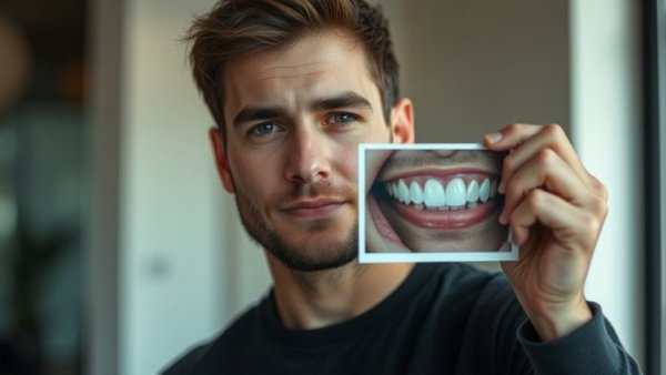 Young man concerned about veneers, highlights risks of All-on-4 dental implants overseas.