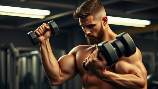 Man doing back and biceps workout for upper body width in gym.
