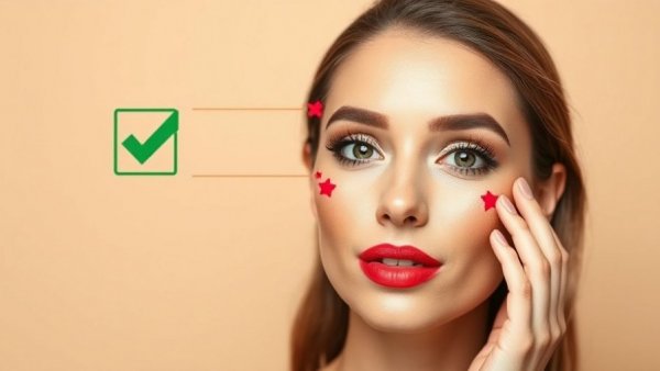 Makeup tips with holiday makeup hacks guide in beige background.
