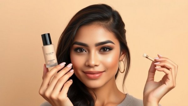 Best makeup tutorials for beginners: Woman demonstrating foundation application.