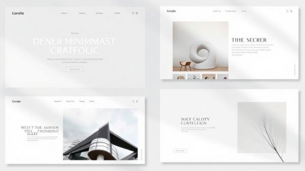 Modern minimalist portfolio design templates for social media accounts.