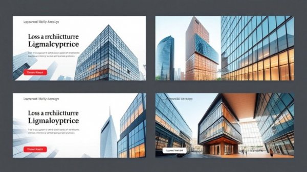 Modern social media headers and covers for architectural brand.