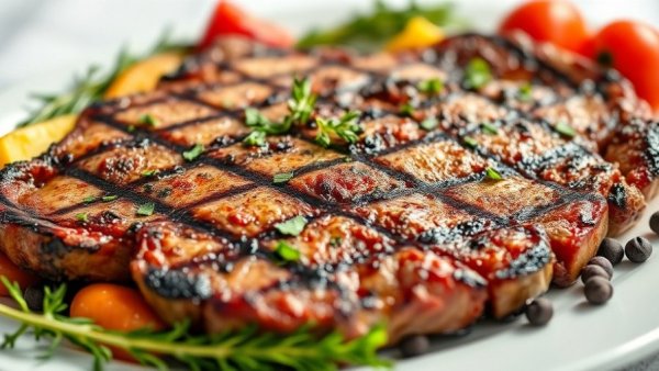 Grilled steaks with vegetables demonstrating protein inclusion.