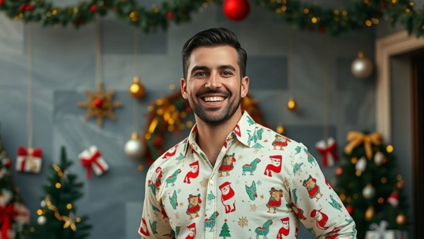 Keto diet for weight loss podcast with cheerful host in holiday setting.