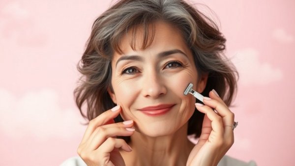 Best makeup tips for women over 40 - facial grooming with razor.