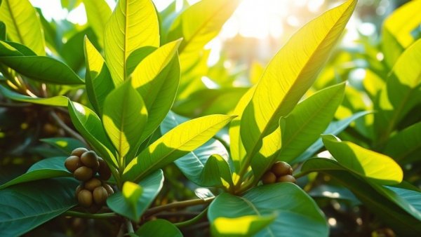 Vibrant green coffee plant demonstrating sustainable coffee farming.
